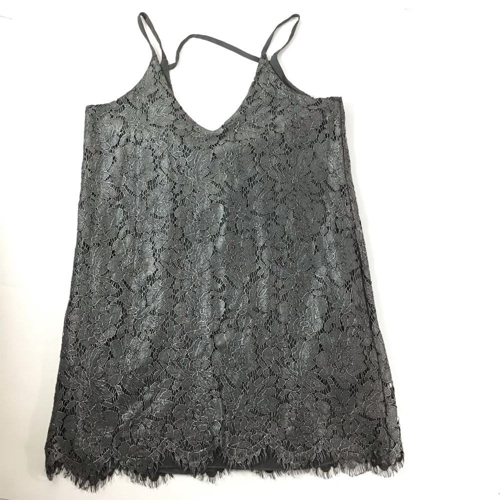 Chaser Gray Layered Lace Cami Top